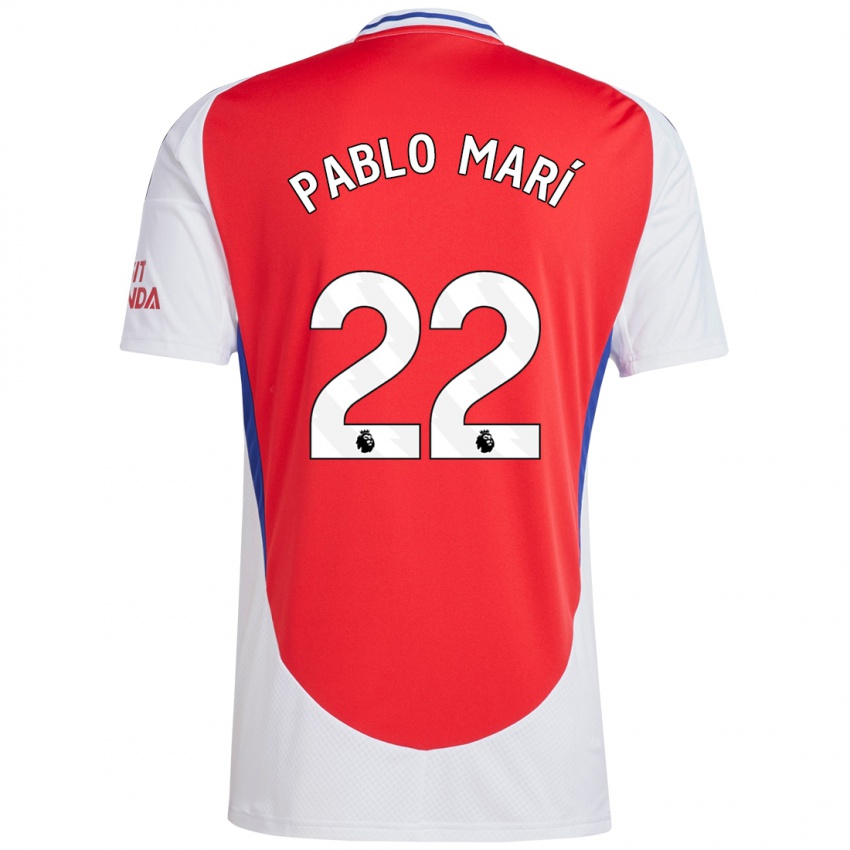 Homem Camisola Pablo Mari #22 Vermelho Branco Principal 2024/25 Camisa Brasil