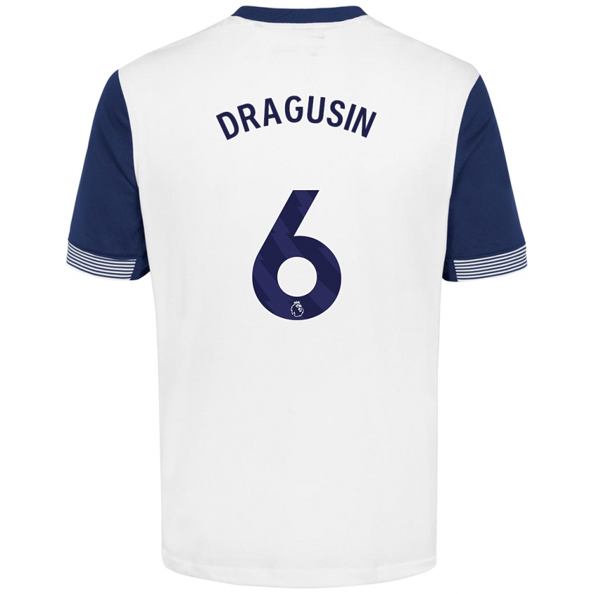 Homem Camisola Radu Drăgușin #6 Azul Branco Principal 2024/25 Camisa Brasil