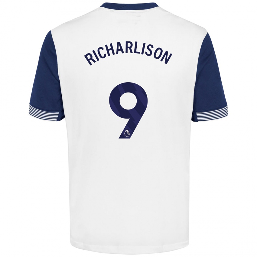 Homem Camisola Richarlison #9 Azul Branco Principal 2024/25 Camisa Brasil