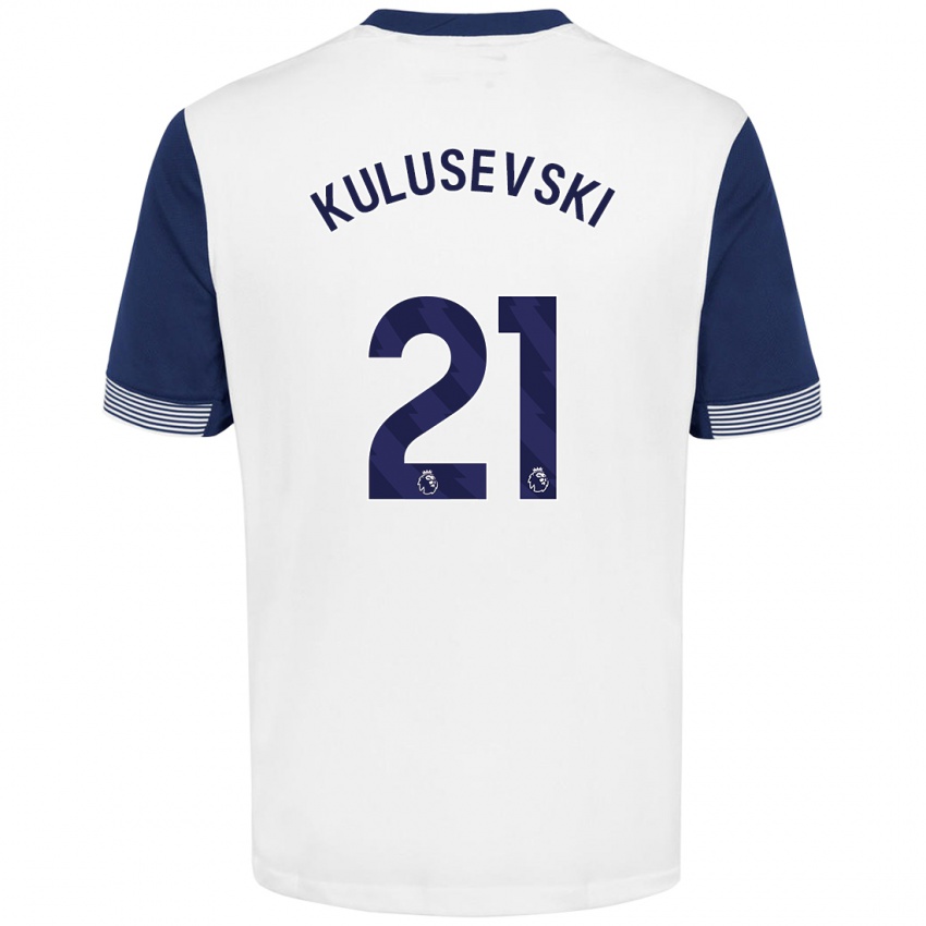 Homem Camisola Dejan Kulusevski #21 Azul Branco Principal 2024/25 Camisa Brasil