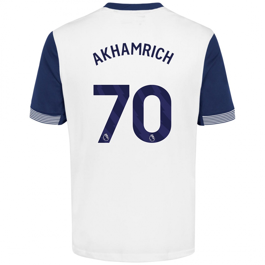 Homem Camisola Yusuf Akhamrich #70 Azul Branco Principal 2024/25 Camisa Brasil