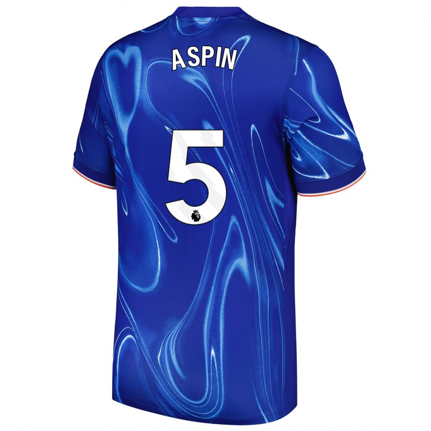 Homem Camisola Brooke Aspin #5 Branco Azul Principal 2024/25 Camisa Brasil