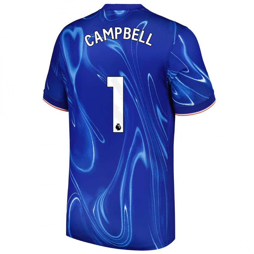 Homem Camisola Luke Campbell #1 Branco Azul Principal 2024/25 Camisa Brasil