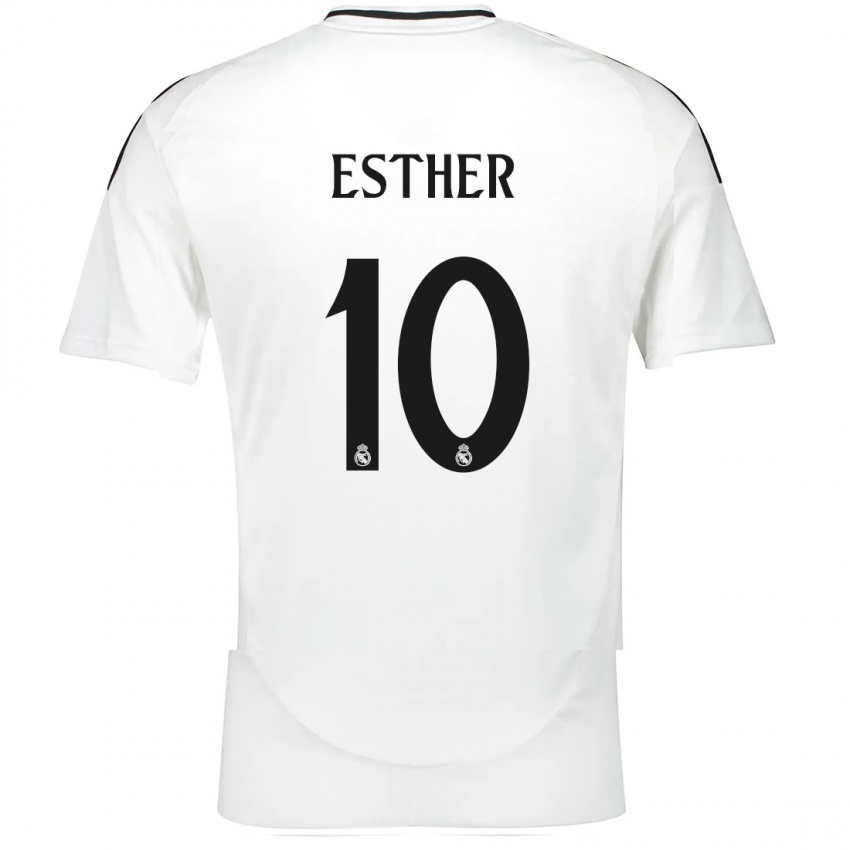 Homem Camisola Esther Gonzalez #10 Branco Principal 2024/25 Camisa Brasil