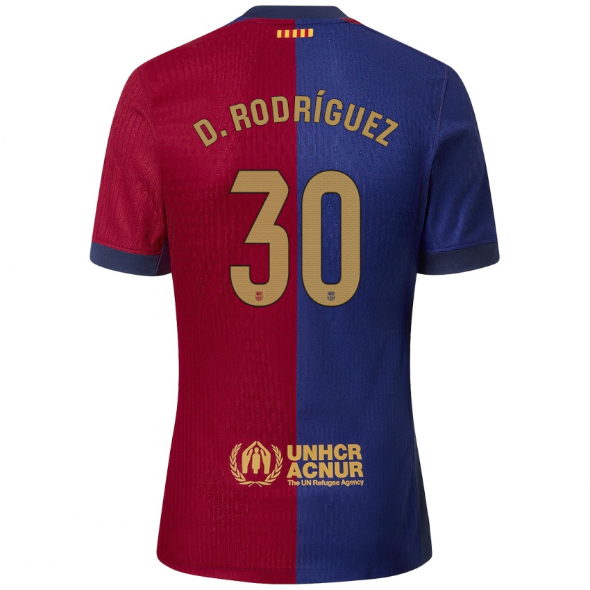 Homem Camisola Dani Rodríguez #30 Azul Vermelho Principal 2024/25 Camisa Brasil