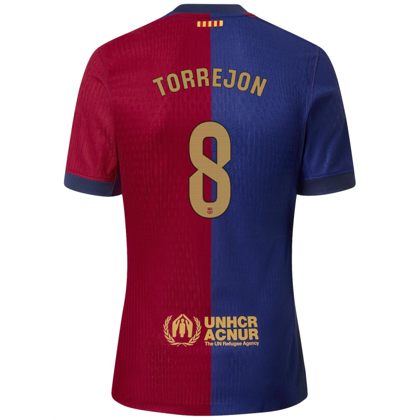 Homem Camisola Marta Torrejón #8 Azul Vermelho Principal 2024/25 Camisa Brasil