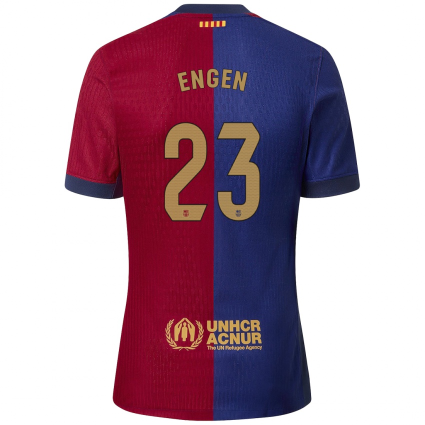 Homem Camisola Ingrid Engen #23 Azul Vermelho Principal 2024/25 Camisa Brasil