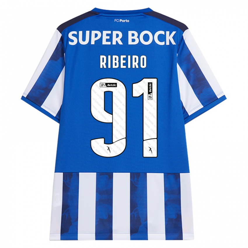 Homem Camisola Gonçalo Ribeiro #91 Azul Azul Principal 2024/25 Camisa Brasil