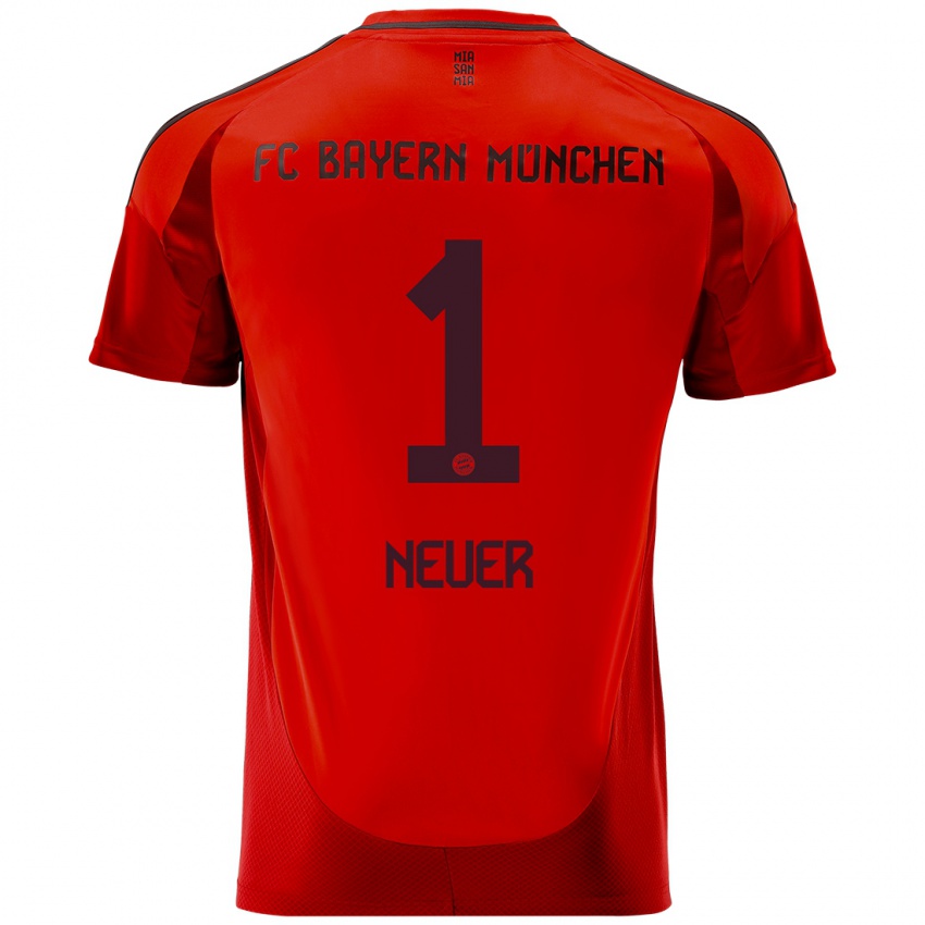 Homem Camisola Manuel Neuer #1 Vermelho Principal 2024/25 Camisa Brasil