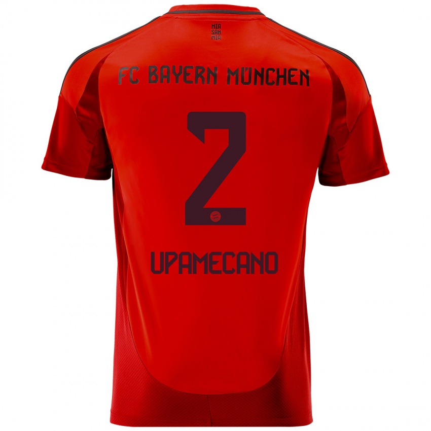 Homem Camisola Dayot Upamecano #2 Vermelho Principal 2024/25 Camisa Brasil