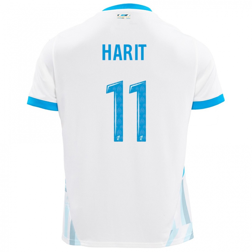 Homem Camisola Amine Harit #11 Céu Branco Azul Principal 2024/25 Camisa Brasil