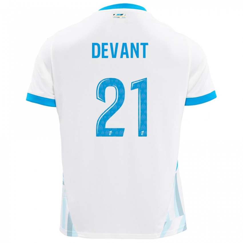 Homem Camisola Caroline Devant #21 Céu Branco Azul Principal 2024/25 Camisa Brasil