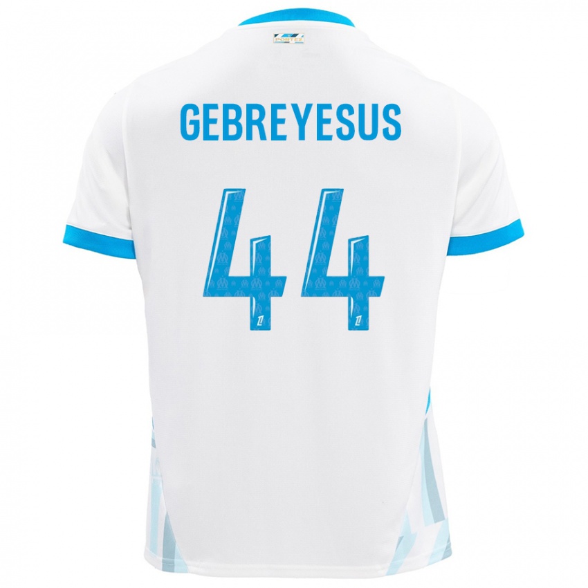 Homem Camisola Esey Gebreyesus #44 Céu Branco Azul Principal 2024/25 Camisa Brasil