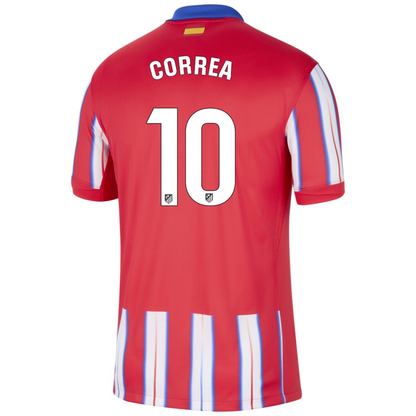 Homem Camisola Angel Correa #10 Azul Vermelho Branco Principal 2024/25 Camisa Brasil