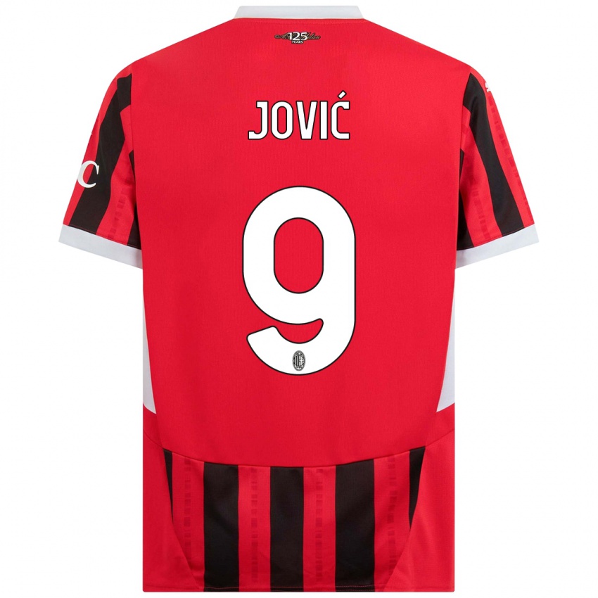 Homem Camisola Luka Jovic #9 Vermelho Preto Principal 2024/25 Camisa Brasil