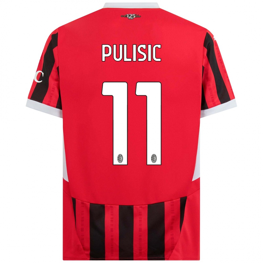 Homem Camisola Christian Pulisic #11 Vermelho Preto Principal 2024/25 Camisa Brasil