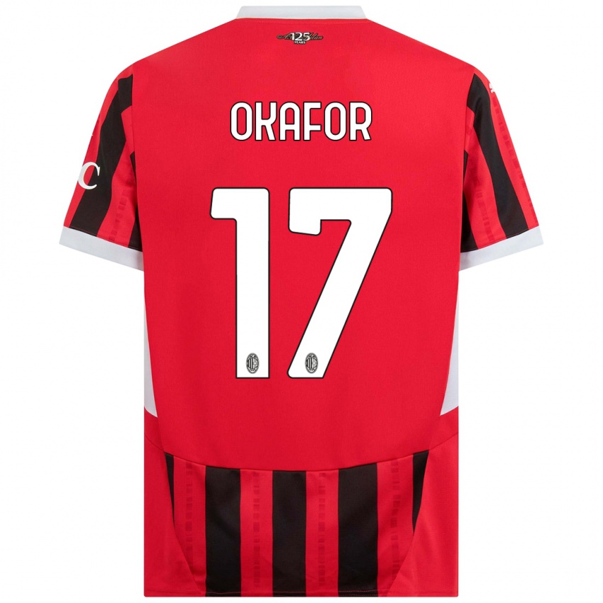 Homem Camisola Noah Okafor #17 Vermelho Preto Principal 2024/25 Camisa Brasil