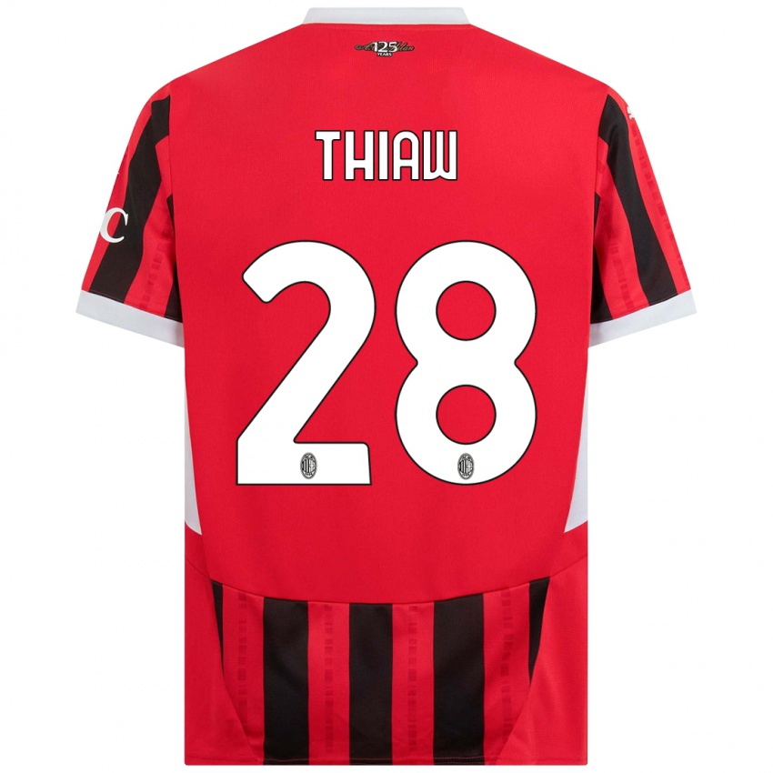 Homem Camisola Malick Thiaw #28 Vermelho Preto Principal 2024/25 Camisa Brasil