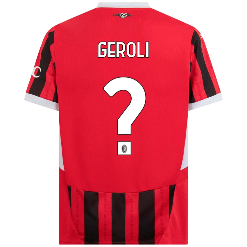 Homem Camisola Matteo Geroli #0 Vermelho Preto Principal 2024/25 Camisa Brasil