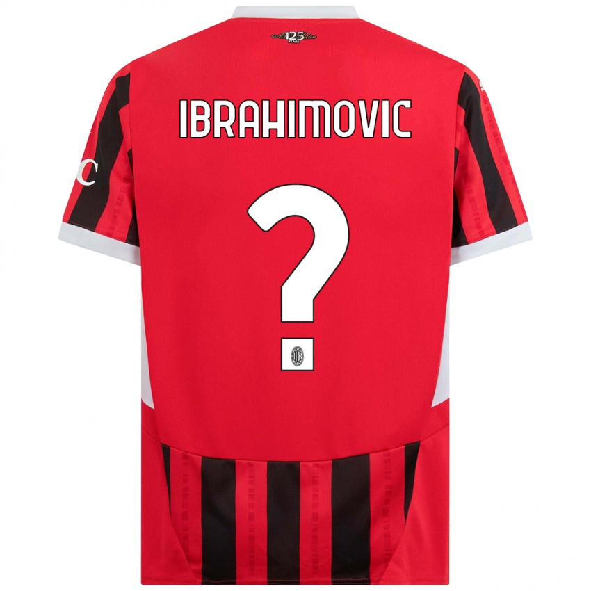 Homem Camisola Vincent Ibrahimovic #0 Vermelho Preto Principal 2024/25 Camisa Brasil