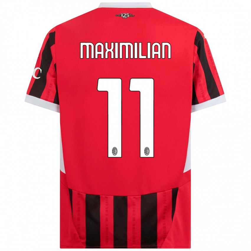 Homem Camisola Maximilian Ibrahimović #11 Vermelho Preto Principal 2024/25 Camisa Brasil