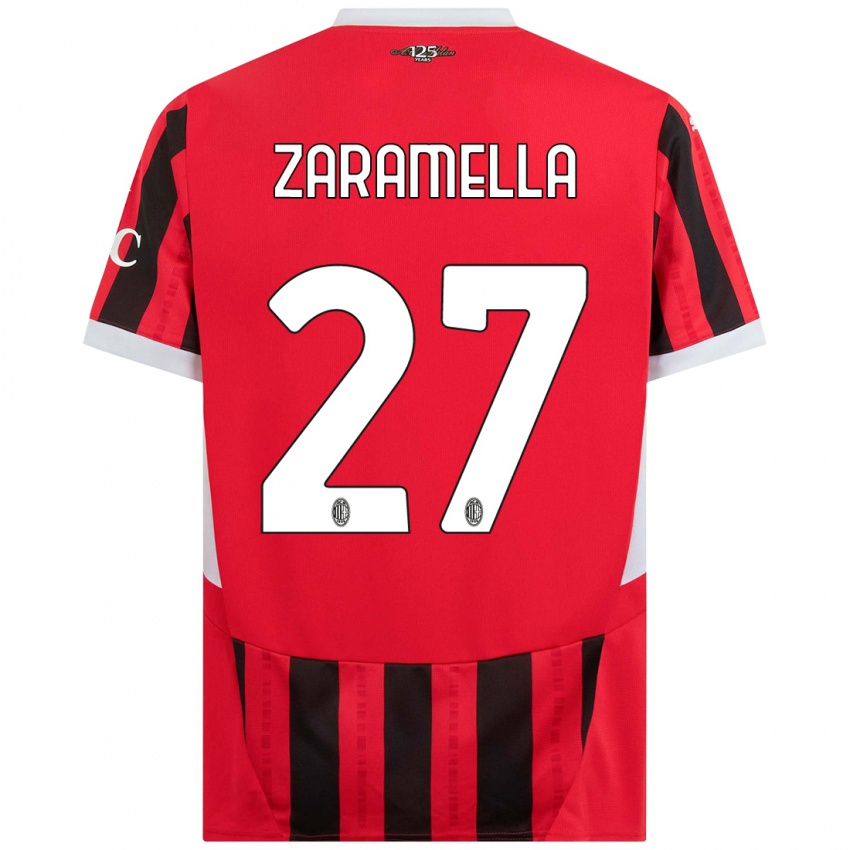 Homem Camisola Mattia Zaramella #27 Vermelho Preto Principal 2024/25 Camisa Brasil