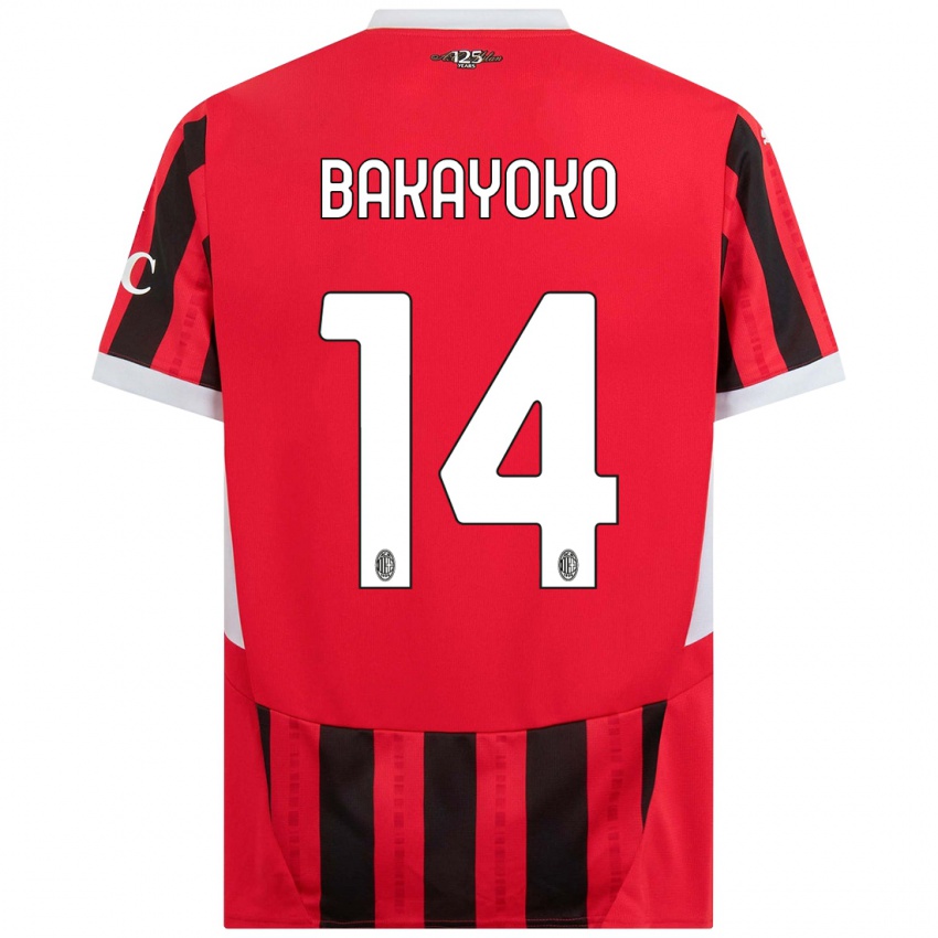 Homem Camisola Tiemoue Bakayoko #14 Vermelho Preto Principal 2024/25 Camisa Brasil