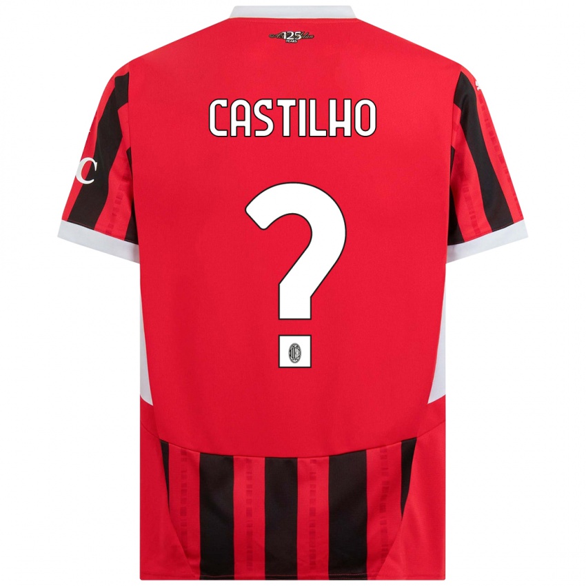 Homem Camisola Estevan Amaral Castilho #0 Vermelho Preto Principal 2024/25 Camisa Brasil