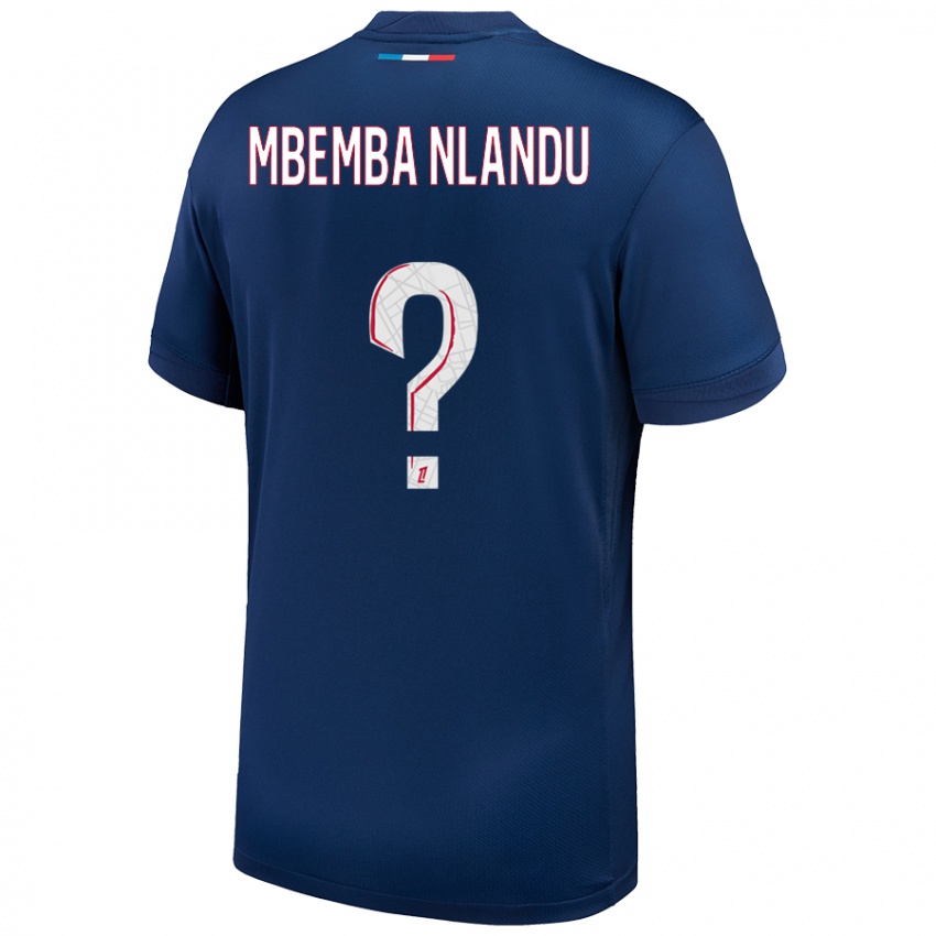 Homem Camisola Emmanuel Mbemba Nlandu #0 Azul Marinho Branco Principal 2024/25 Camisa Brasil