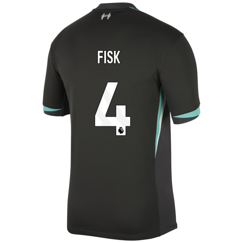 Homem Camisola Grace Fisk #4 Preto Antracite Branco Alternativa 2024/25 Camisa Brasil