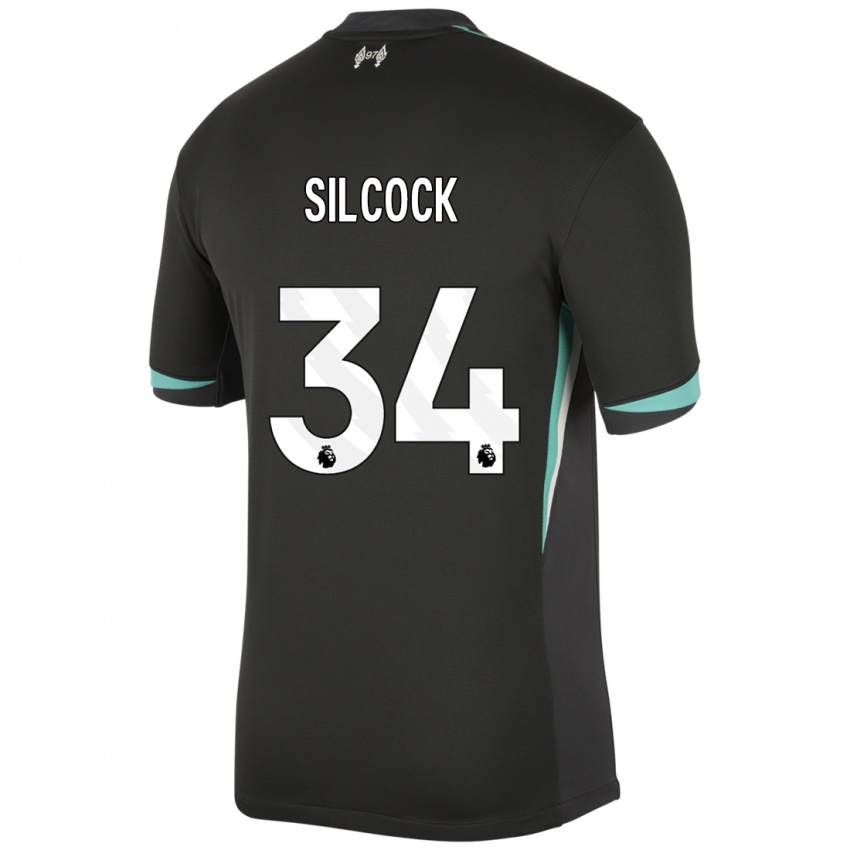 Homem Camisola Hannah Silcock #34 Preto Antracite Branco Alternativa 2024/25 Camisa Brasil