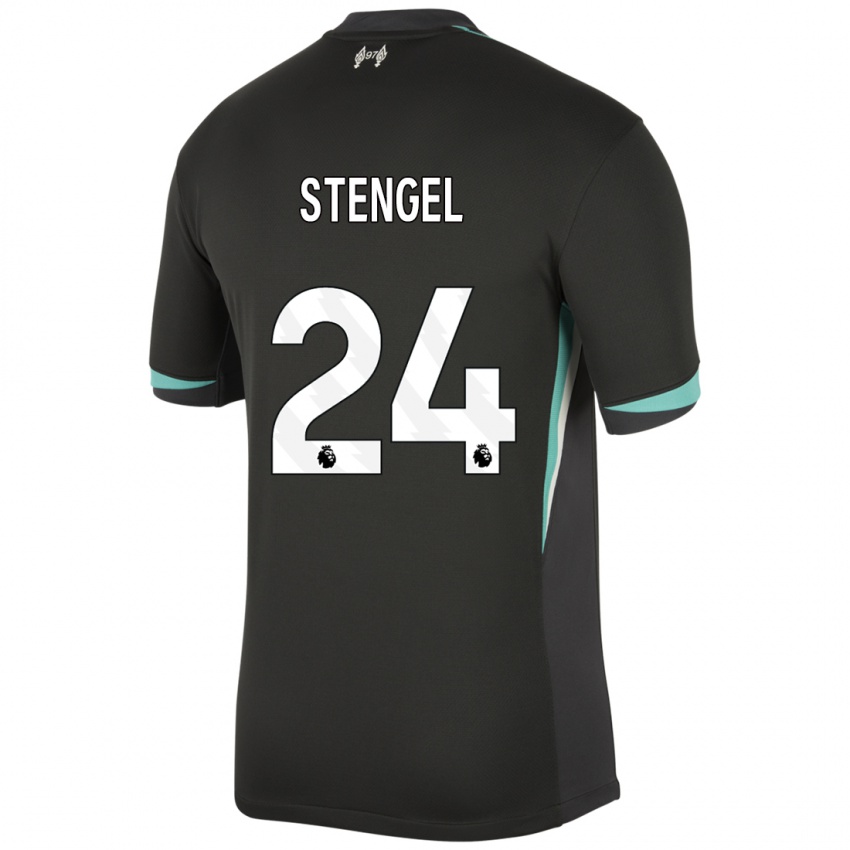 Homem Camisola Katie Stengel #24 Preto Antracite Branco Alternativa 2024/25 Camisa Brasil