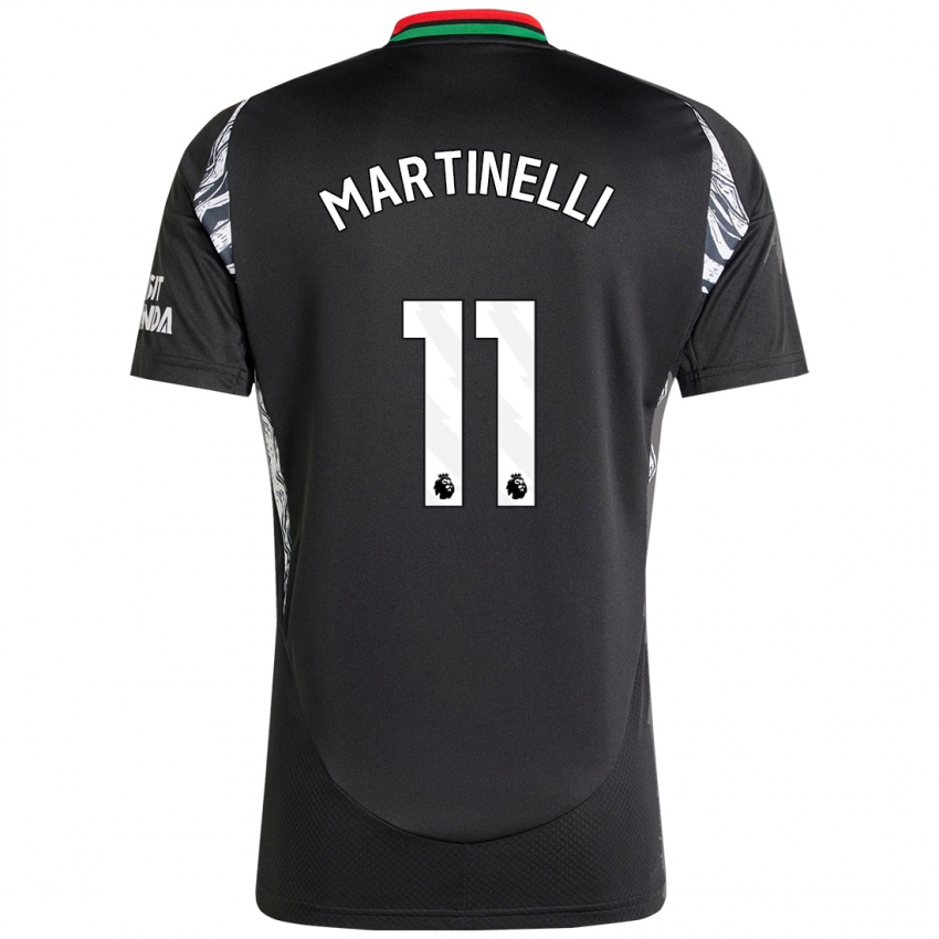 Homem Camisola Gabriel Martinelli #11 Preto Alternativa 2024/25 Camisa Brasil