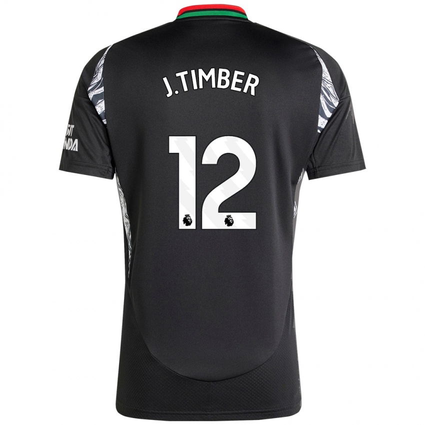 Homem Camisola Jurrien Timber #12 Preto Alternativa 2024/25 Camisa Brasil