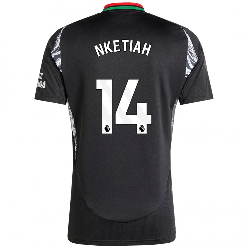 Homem Camisola Eddie Nketiah #14 Preto Alternativa 2024/25 Camisa Brasil