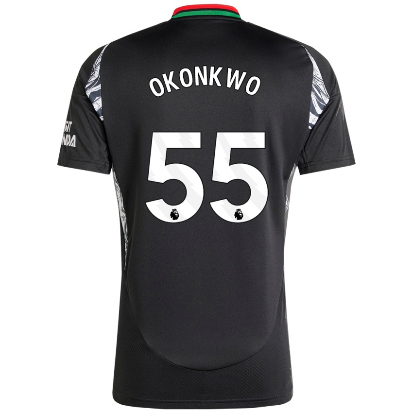 Homem Camisola Brian Okonkwo #55 Preto Alternativa 2024/25 Camisa Brasil