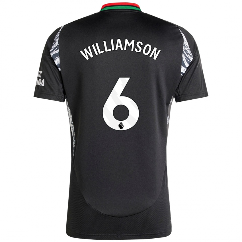 Homem Camisola Leah Williamson #6 Preto Alternativa 2024/25 Camisa Brasil