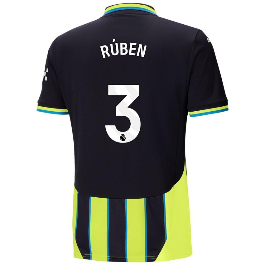 Homem Camisola Rúben Dias #3 Azul Amarelo Alternativa 2024/25 Camisa Brasil