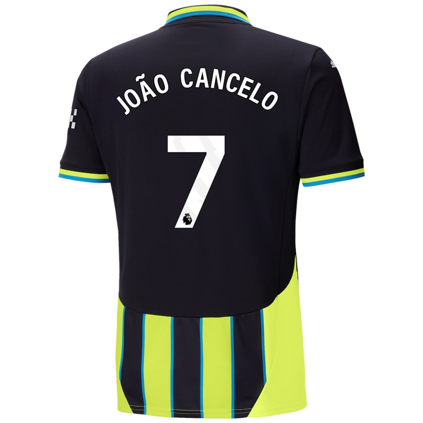 Homem Camisola Joao Cancelo #7 Azul Amarelo Alternativa 2024/25 Camisa Brasil