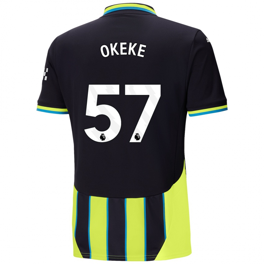 Homem Camisola Michael Okeke #57 Azul Amarelo Alternativa 2024/25 Camisa Brasil