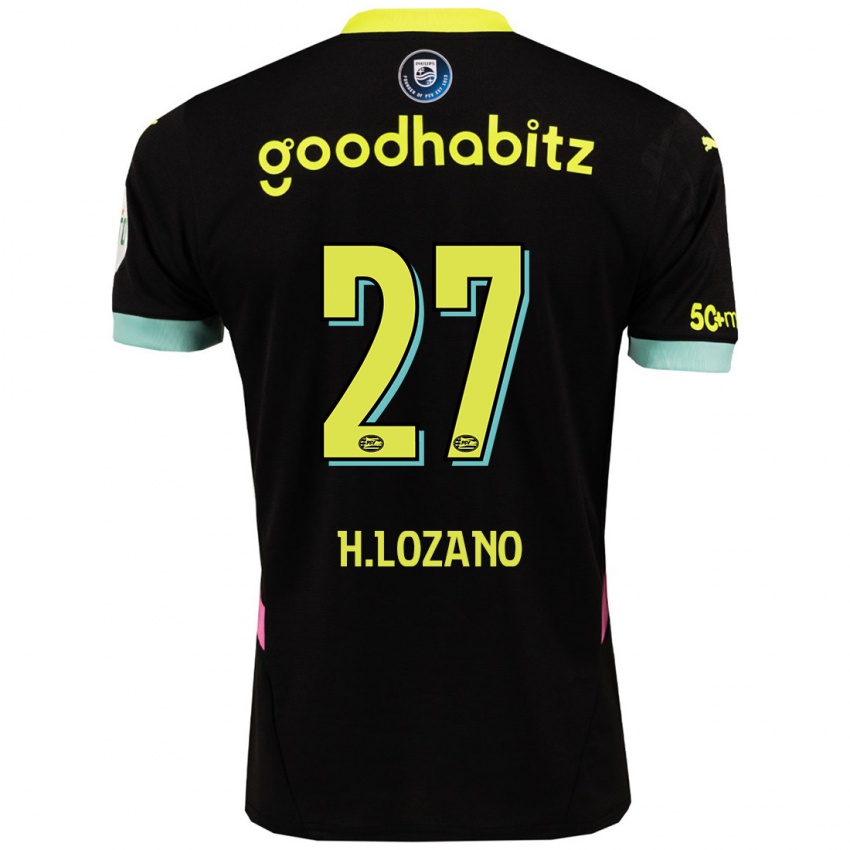 Homem Camisola Hirving Lozano #27 Amarelo Preto Alternativa 2024/25 Camisa Brasil