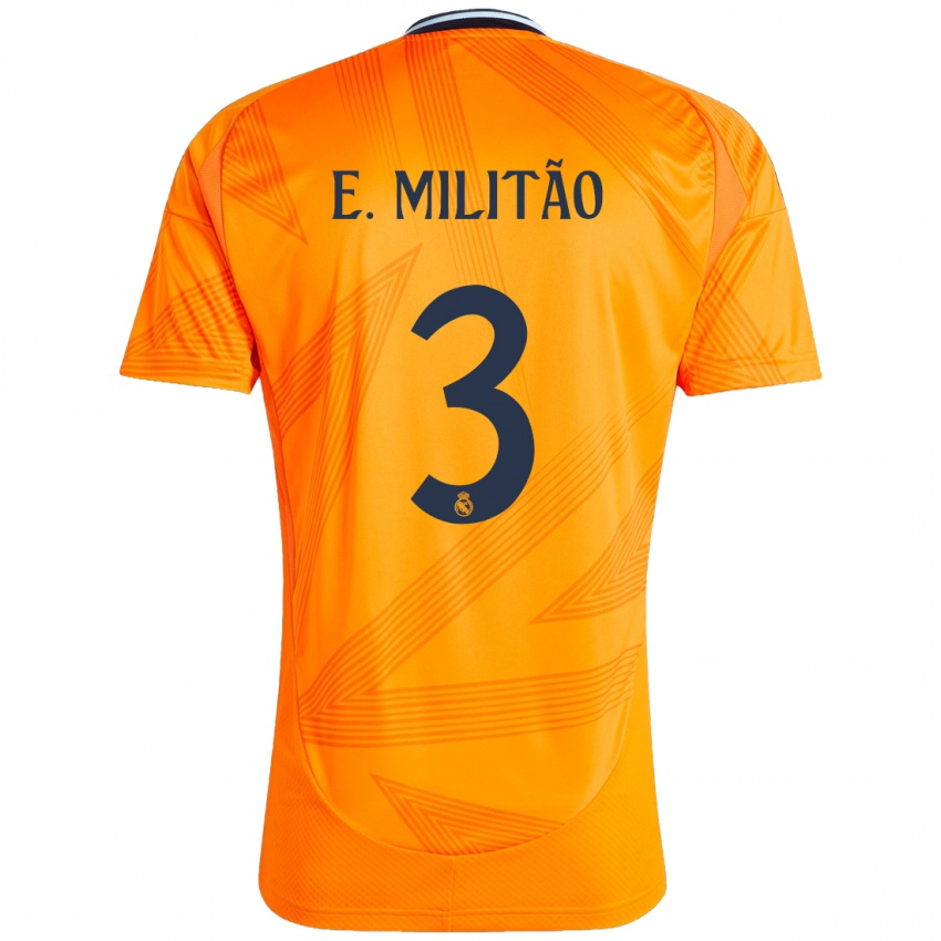 Homem Camisola Éder Militão #3 Laranja Alternativa 2024/25 Camisa Brasil