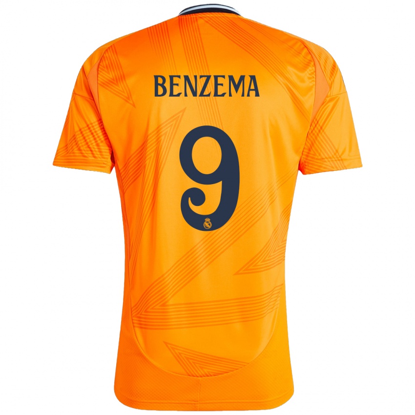 Homem Camisola Karim Benzema #9 Laranja Alternativa 2024/25 Camisa Brasil