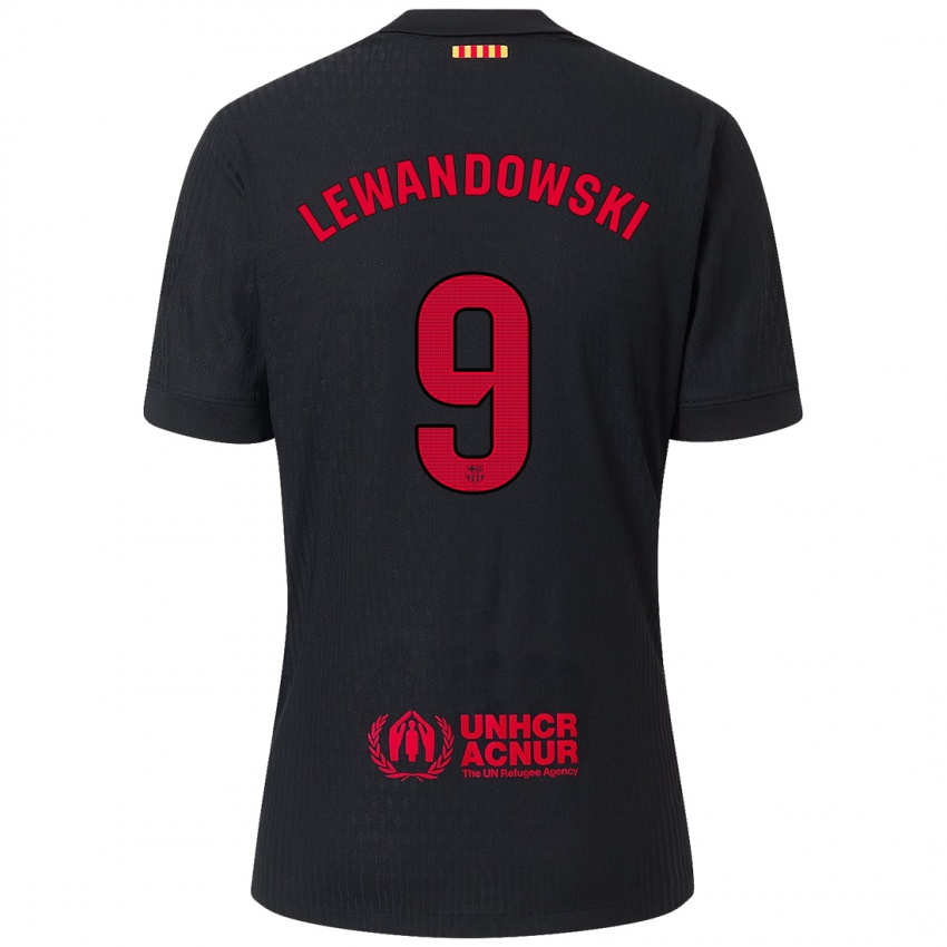 Homem Camisola Robert Lewandowski #9 Vermelho Preto Alternativa 2024/25 Camisa Brasil