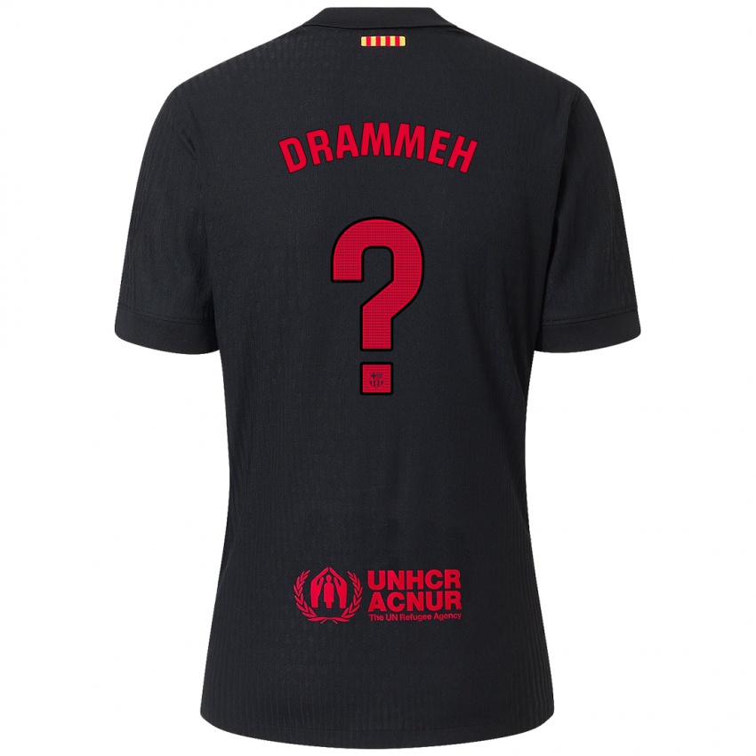 Homem Camisola Alieu Drammeh #0 Vermelho Preto Alternativa 2024/25 Camisa Brasil