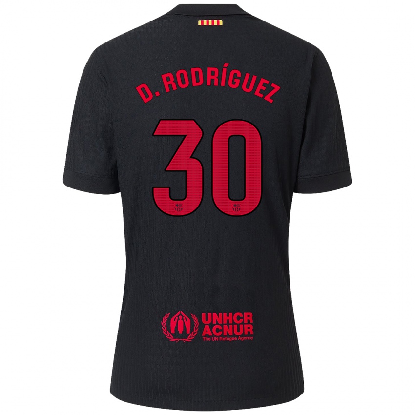 Homem Camisola Dani Rodríguez #30 Vermelho Preto Alternativa 2024/25 Camisa Brasil