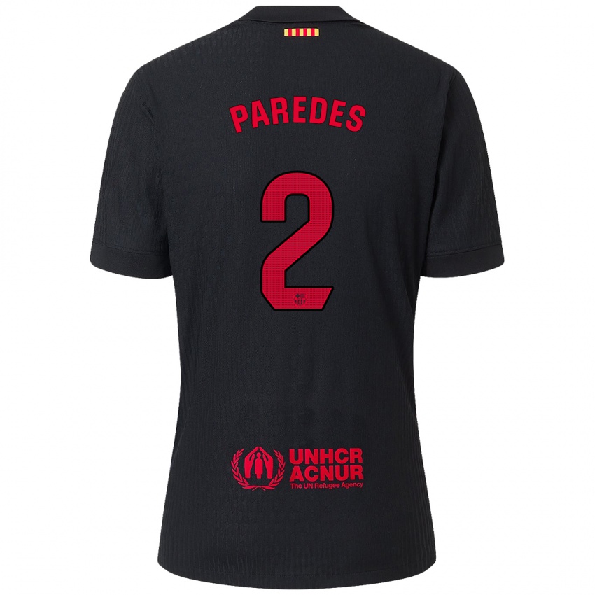 Homem Camisola Irene Paredes #2 Vermelho Preto Alternativa 2024/25 Camisa Brasil