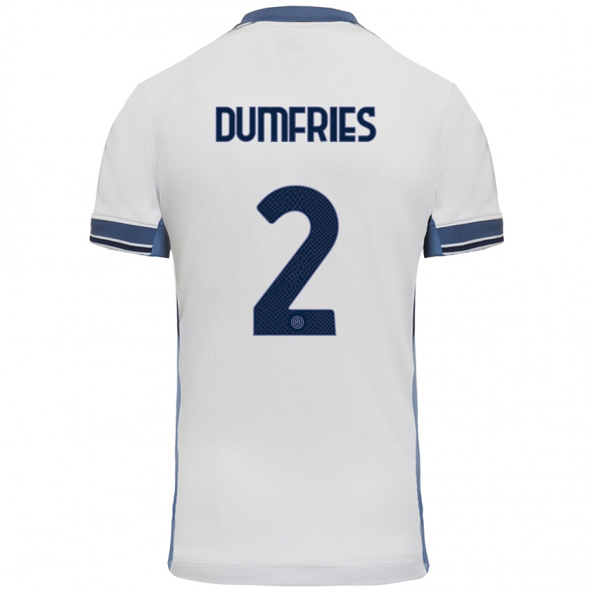 Homem Camisola Denzel Dumfries #2 Cinzento Branco Alternativa 2024/25 Camisa Brasil