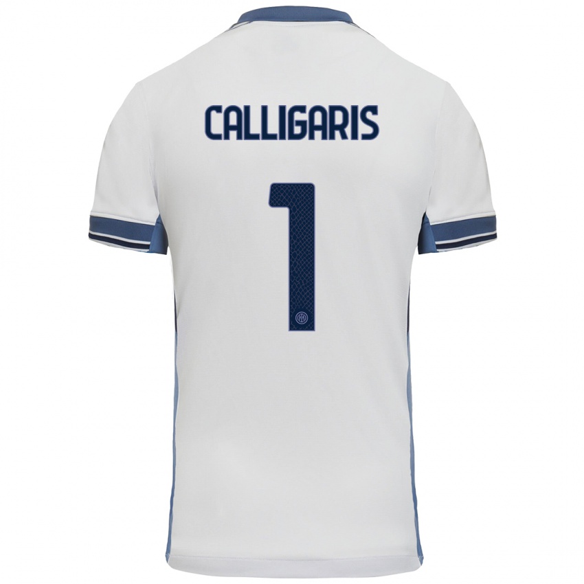 Homem Camisola Alessandro Calligaris #1 Cinzento Branco Alternativa 2024/25 Camisa Brasil