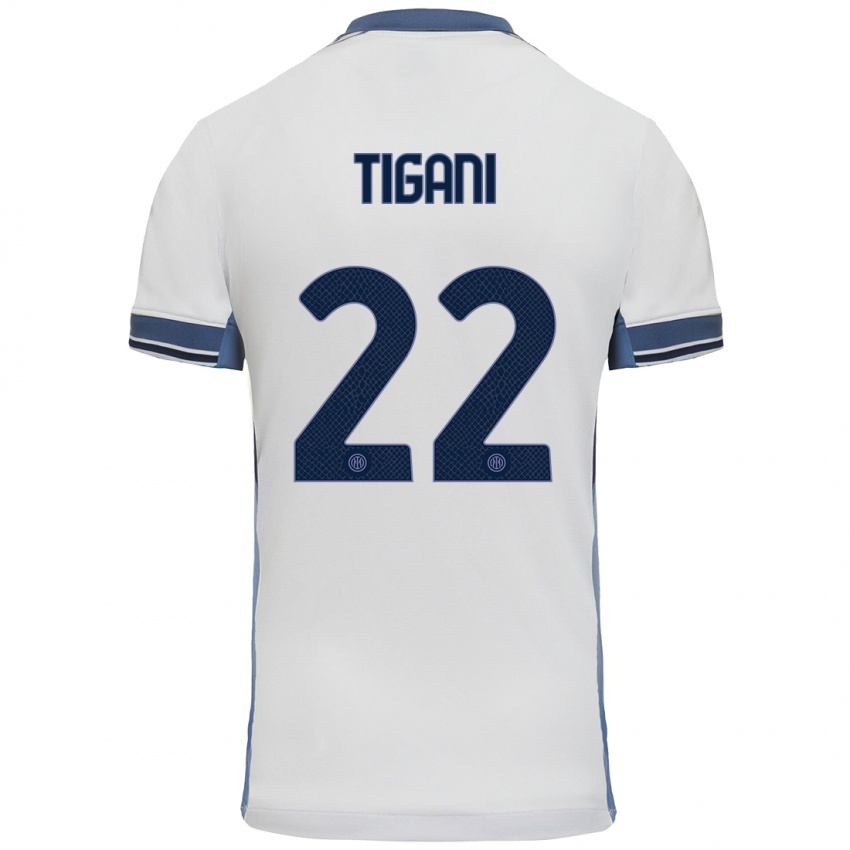 Homem Camisola Edoardo Tigani #22 Cinzento Branco Alternativa 2024/25 Camisa Brasil